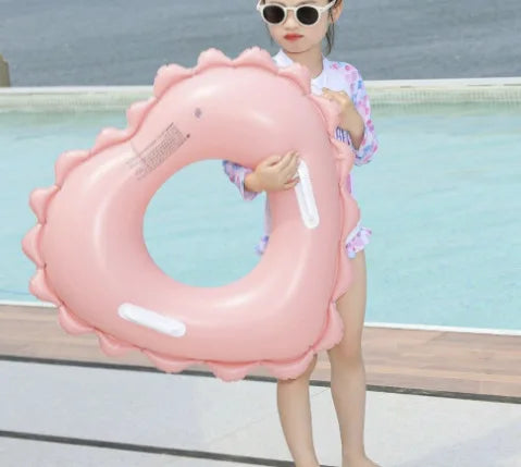 1pc Thickened PVC Swim Ring | Underarm Waist Ring | Thickened Heart-shaped Swimming Ring and Heart-shaped Handle Seat Ring