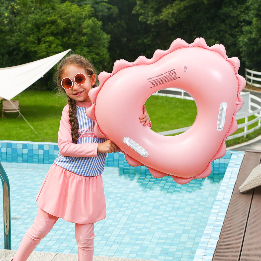 1pc Thickened PVC Swim Ring | Underarm Waist Ring | Thickened Heart-shaped Swimming Ring and Heart-shaped Handle Seat Ring