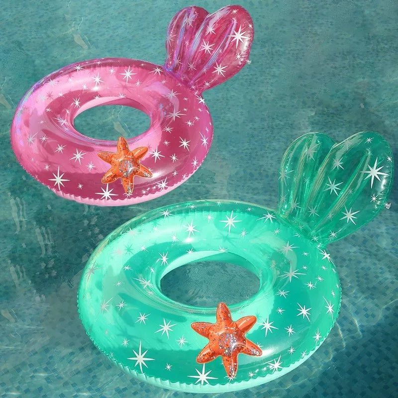 1Pc Clear Mermaid Inflatable Swimming Ring