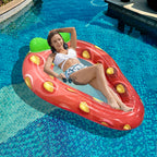 Giant Inflatable Strawberry Pool Float - Adult Floating Swimming Inner Tube