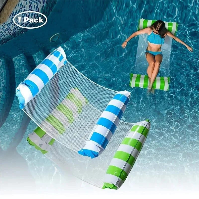 Foldable Water Hammock Float Lounger PVC Inflatable Pool Mat