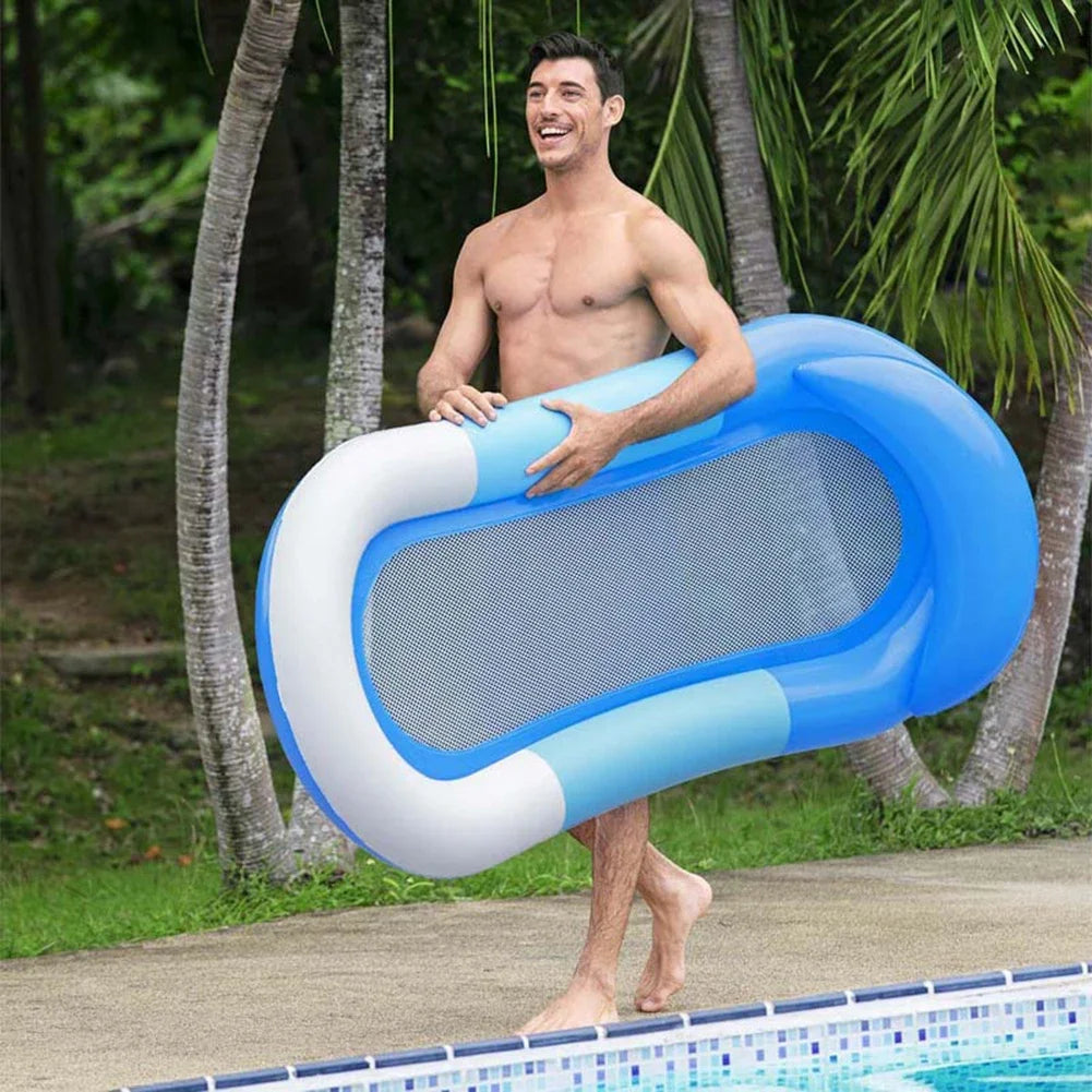 Inflatable Water Hammock Floating Bed Chair Air Mattress