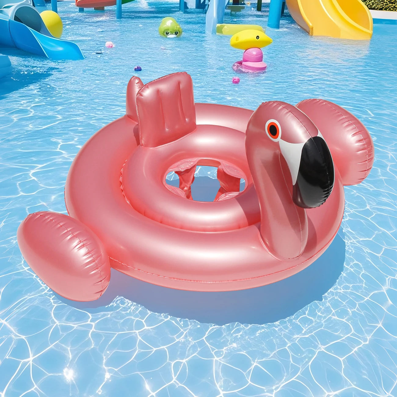 1Pc Flamingo Cross-Shaped Inflatable Seat Ring