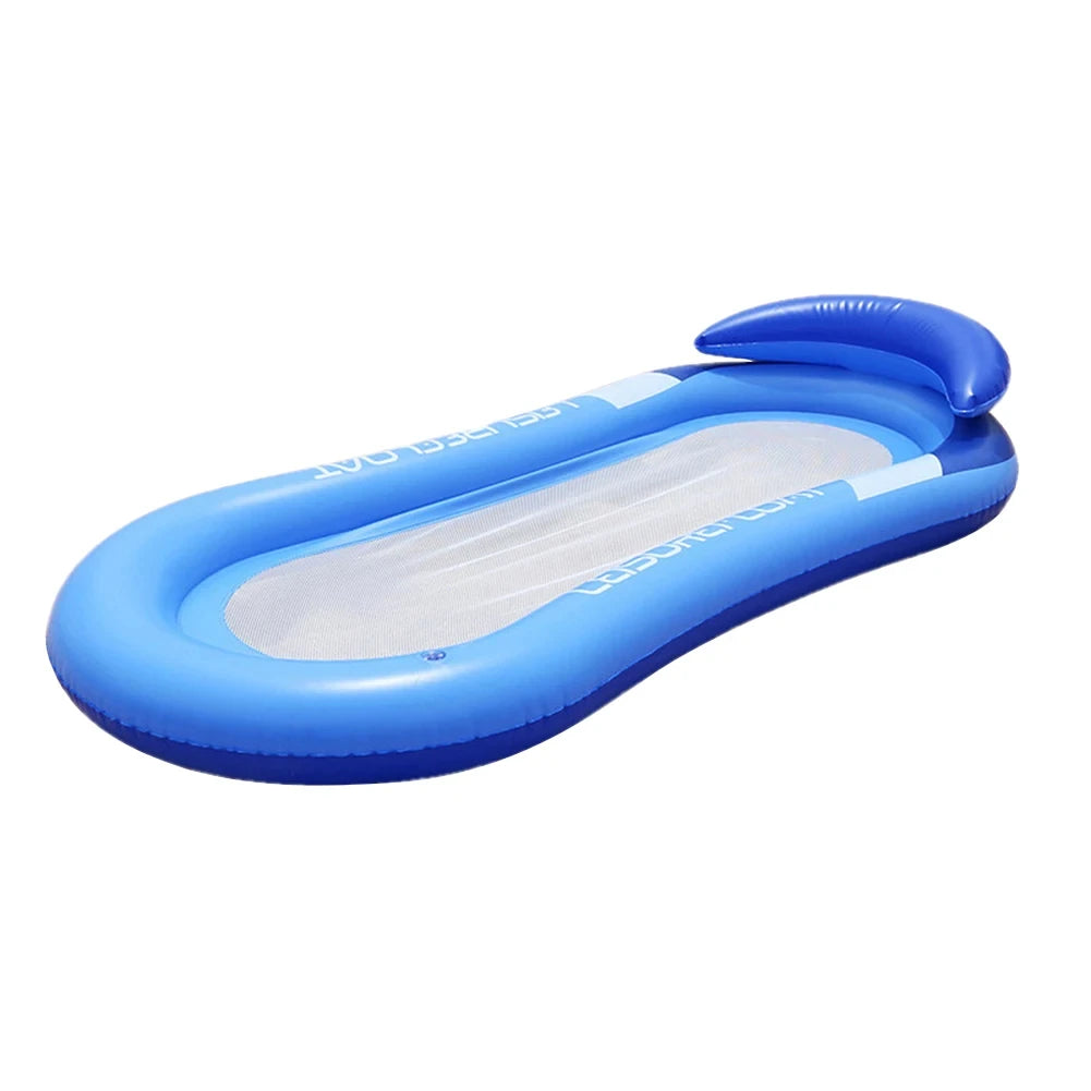 Inflatable Water Hammock Pool Float Bed Swim Ring Tube Mattress Beach Lounger Chair
