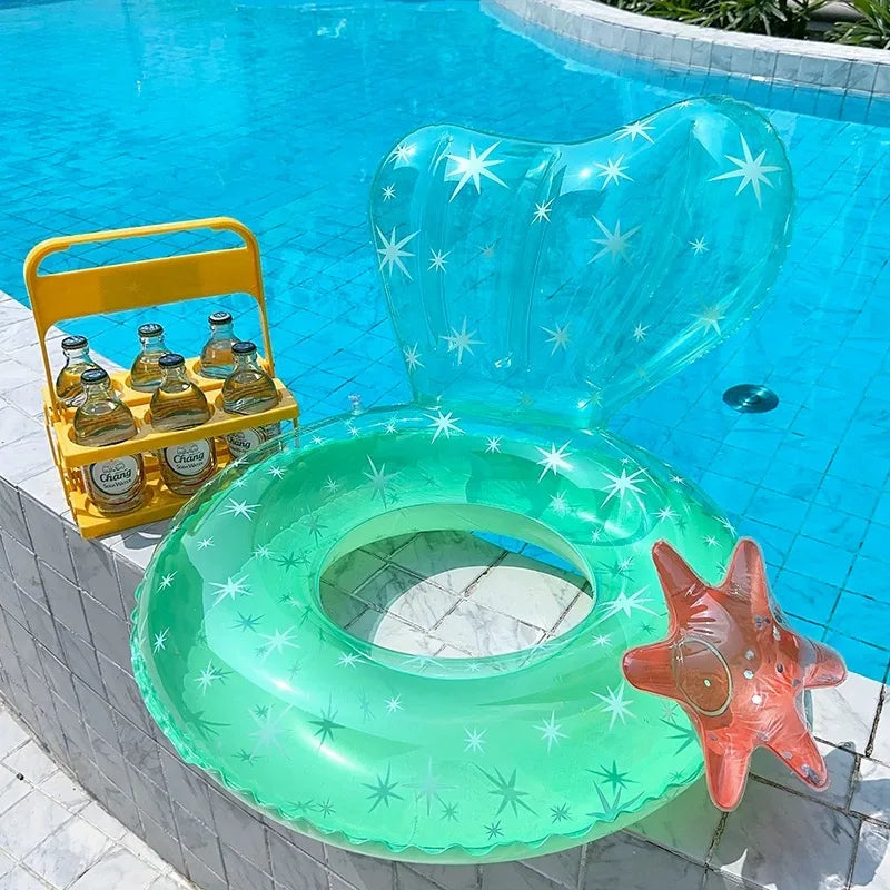 1Pc Clear Mermaid Inflatable Swimming Ring