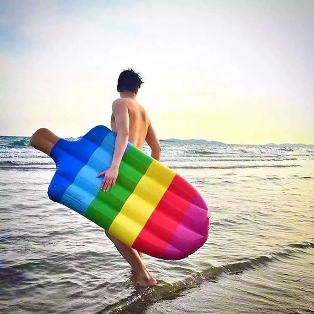 180cm Inflatable Pool Float Lounge Ice Cream Inflatable Floating Bed