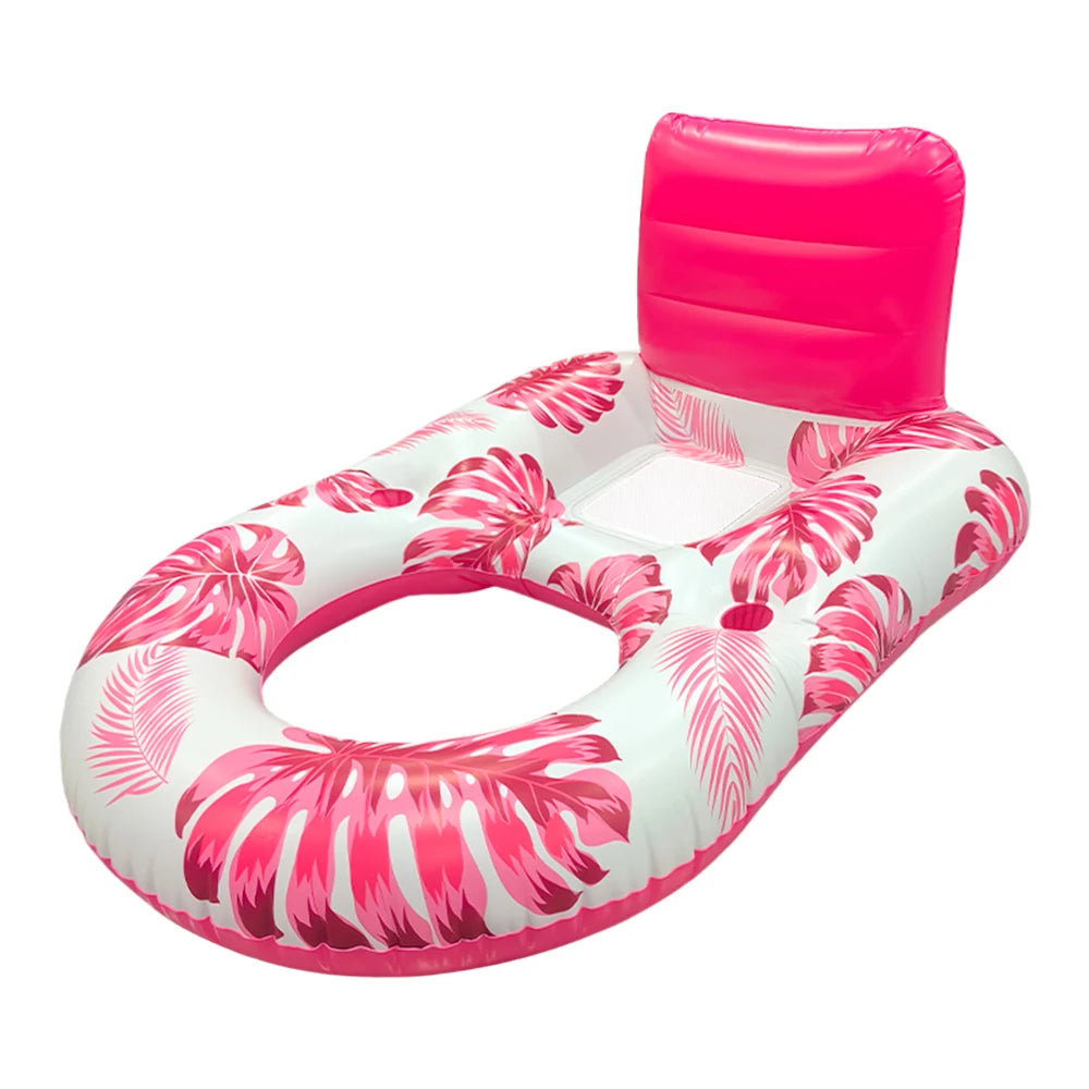 1Pc Leaf Inflatable Water Seat, Leisure Float With Cup Holder