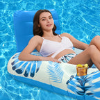 1Pc Leaf Inflatable Water Seat, Leisure Float With Cup Holder