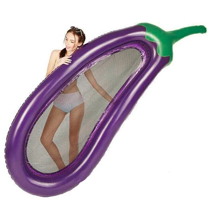 1Pcs 180cm Giant Inflatable Pool Float Eggplant Shape Mattress