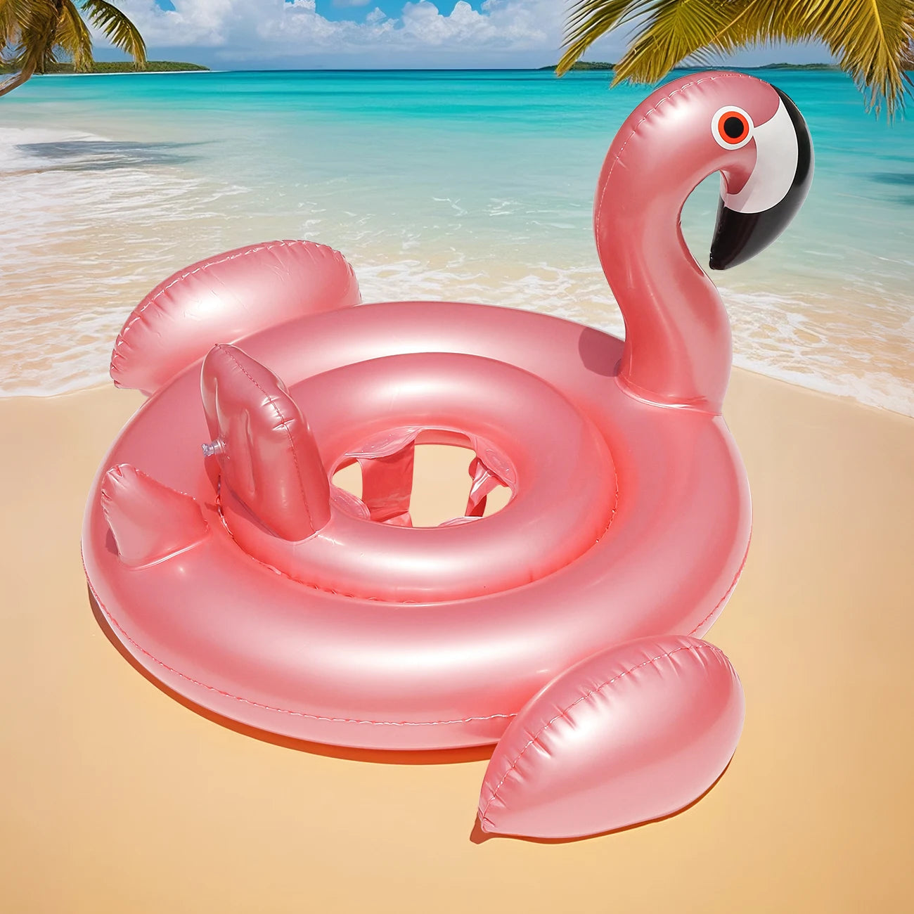 1Pc Flamingo Cross-Shaped Inflatable Seat Ring