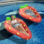 Giant Inflatable Strawberry Pool Float - Adult Floating Swimming Inner Tube
