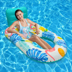 1Pc Leaf Inflatable Water Seat, Leisure Float With Cup Holder