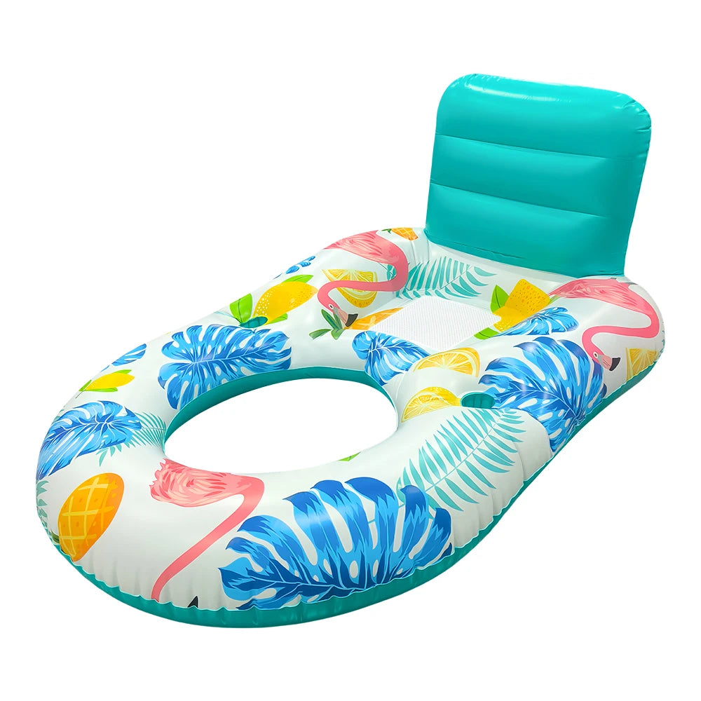 1Pc Leaf Inflatable Water Seat, Leisure Float With Cup Holder